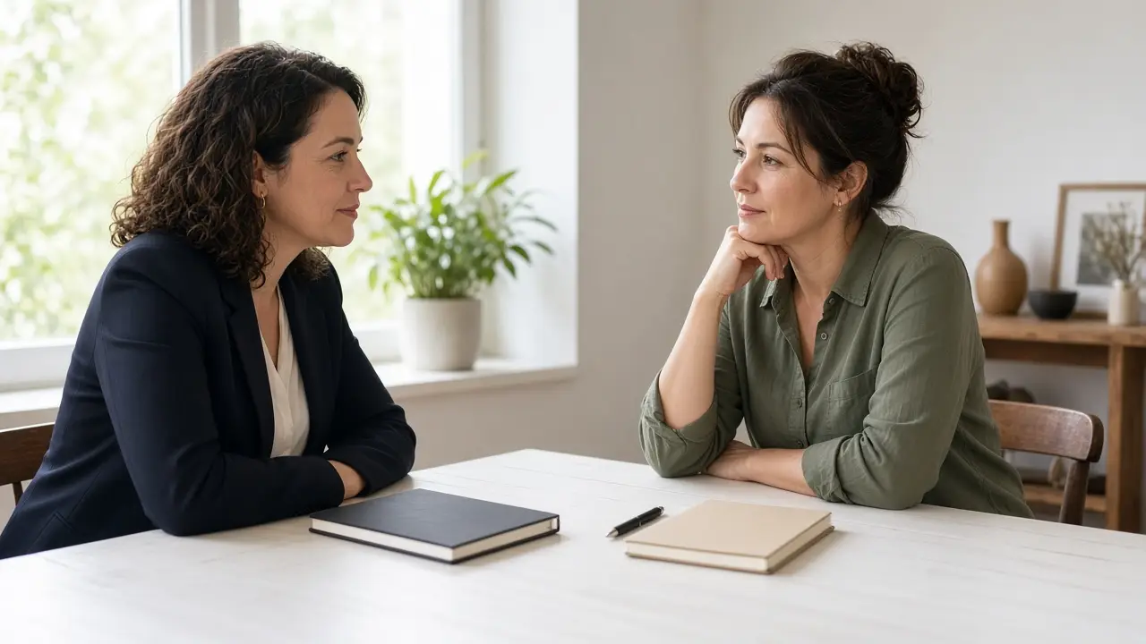 Specialist planning a review brief with a business owner