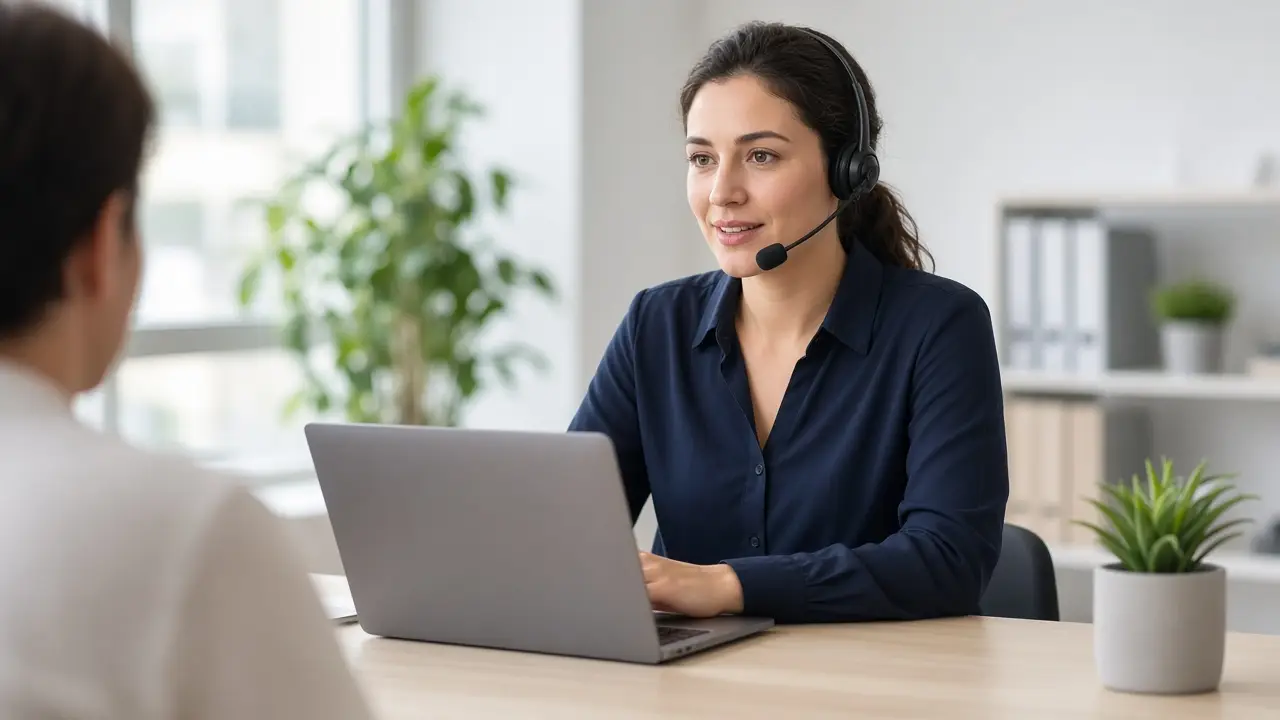 Support specialist helping a client plan delivery