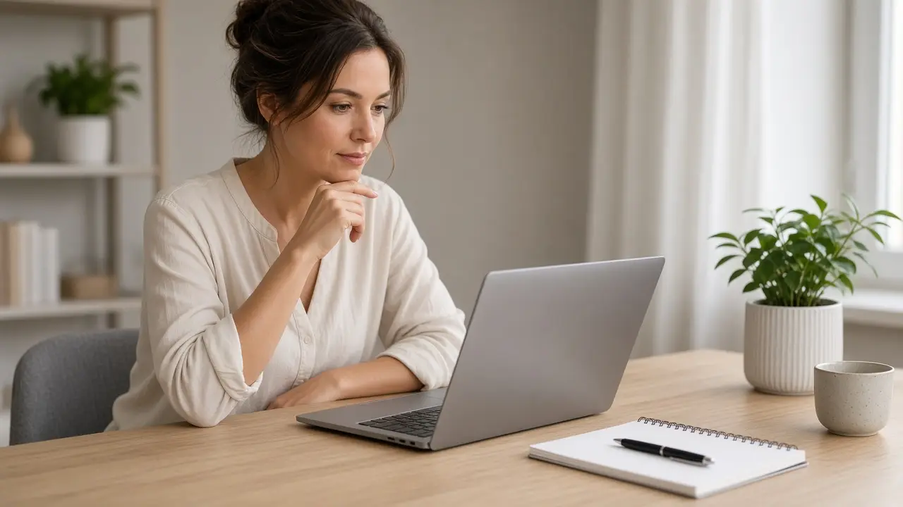 Business owner placing a review order on a laptop
